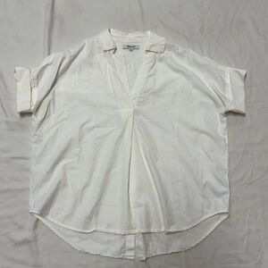 Madewell Collared White Casual Baggy Top